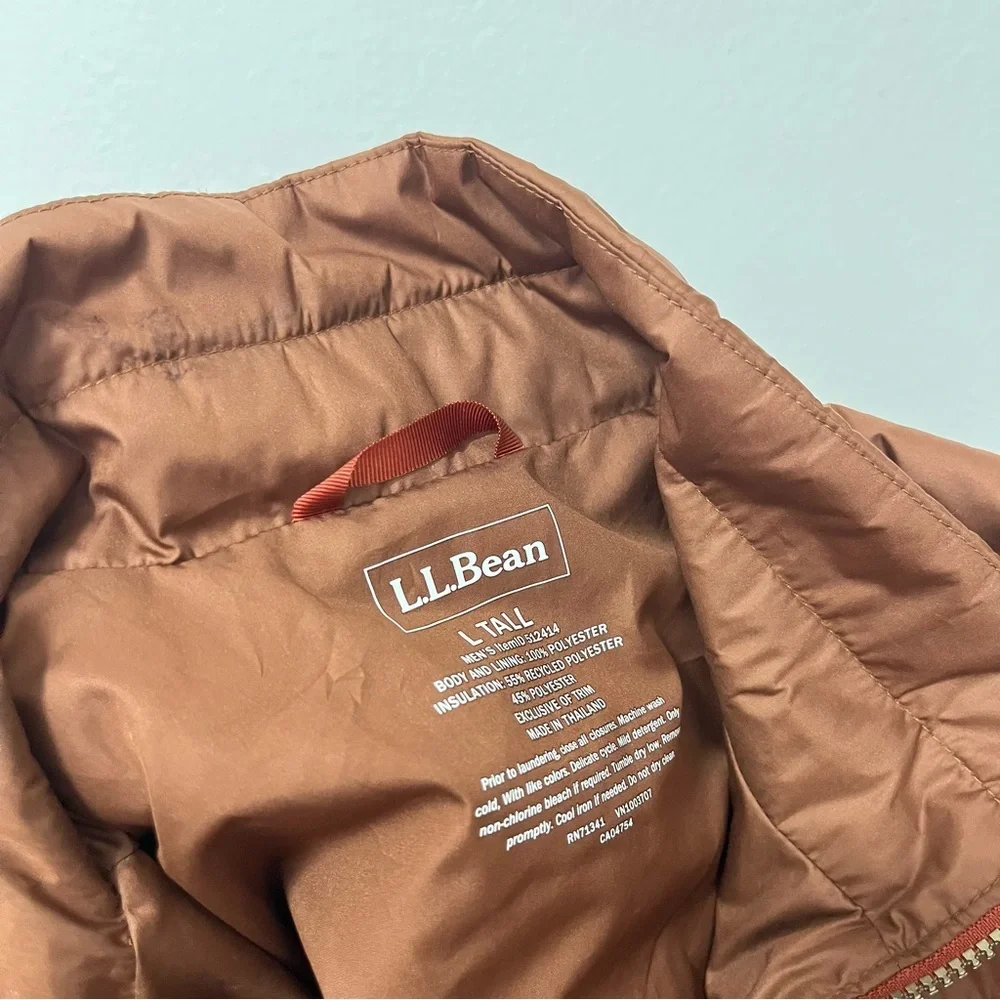 L.L. Bean Orange Mountain Classic Water Repellent Puffer Jacket Color-Block L - Picture 7 of 7